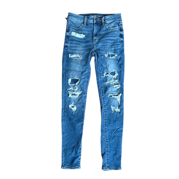American Eagle Outfitters Distressed Blue Jeans - Picture 1 of 6